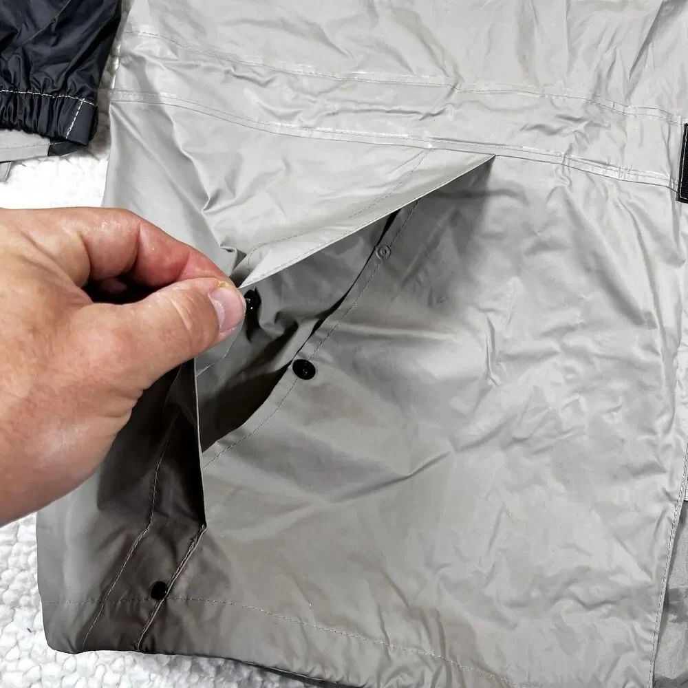 Eddie Bauer Jacket Mens XL Beige PVC Nylon Vented Waterproof Rain Coat - Picture 8 of 15